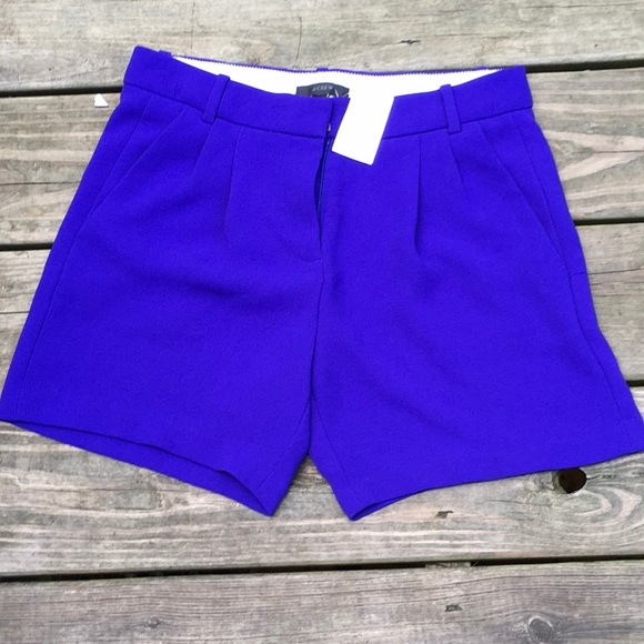 NWT J Crew Purple Violet Pleated Shorts w Pockets - Picture 1 of 8